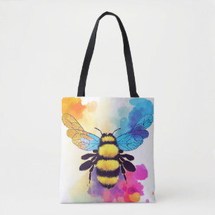 Tote Bag Bee Wild Nature Animal Color Art Peinture
