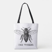Tote Bag Bee Worker Honey Black Bumblebee (Dos)