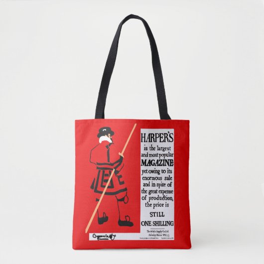 Tote Bag Beefeater, magazine du poster vintage Harper (Devant)