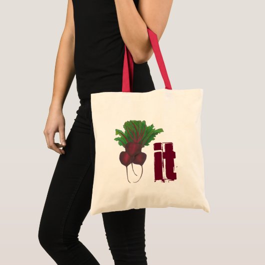 Tote Bag Beet (Beat) It Funny Red Beets Vegetable Foodie (Devant (produit))