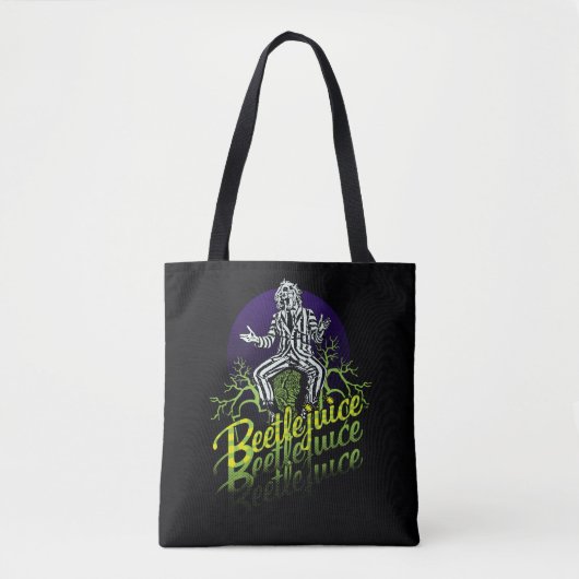 Tote Bag Beetlejus | Assis sur une pierre tombale (Devant)