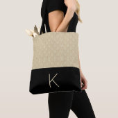 Tote Bag Beige et noir (De près)