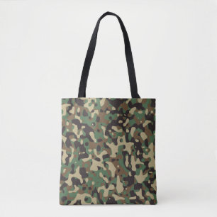 Tote Bag Beige, Marron Brun, Vert, Camouflage Gris Foncé