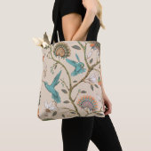 Tote Bag Beige seamless pattern with stylized flowers and b (De près)