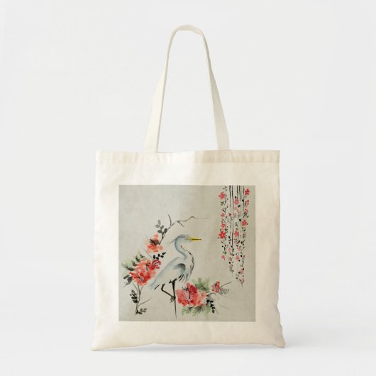 Tote Bag bel oiseau asiatique de grue (Devant)