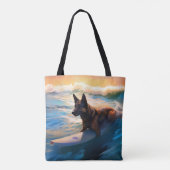 Tote Bag Belge Shepherd Beach Surf Peinture (Dos)