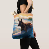 Tote Bag Belge Shepherd Beach Surf Peinture (De près)