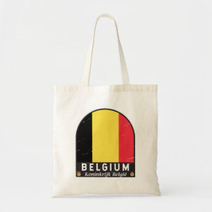 Tote Bag Belgique - Emblème Distorsion Vintage
