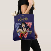 Tote Bag "Believe In Wonder" Wonder Woman Lasso Comic Logo (De près)
