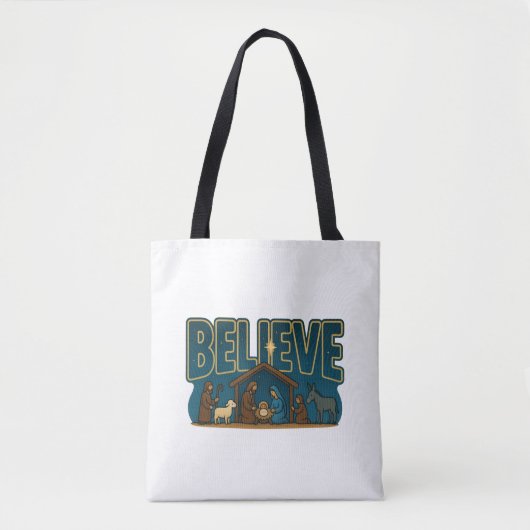 Tote Bag Believe Nativity (Devant)