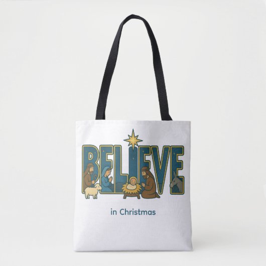 Tote Bag Believe Nativity (Devant)