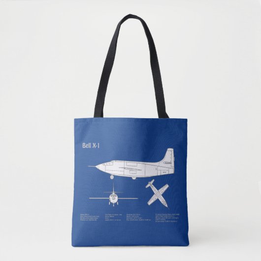 Tote Bag Bell X-1 - Plans de plan d'avion ABD (Devant)