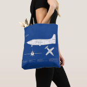 Tote Bag Bell X-1 - Plans de plan d'avion ABD (De près)