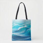 Tote Bag Belle Abstraite Bleue Douce Océan Vagues de Splash (Devant)