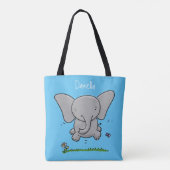 Tote Bag Belle adorable dessin d'éléphant bébé (Dos)