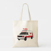 Tote Bag Belle ambulance rouge caricature van (Dos)