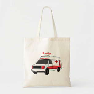 Tote Bag Belle ambulance rouge caricature van