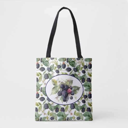 Tote Bag Belle aquarelle Blackberries (Devant)