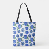 Tote Bag Belle aquarelle bleu cornfleurs (Dos)