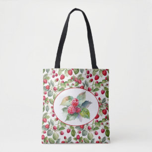 Tote Bag Belle aquarelle de framboises