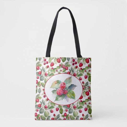 Tote Bag Belle aquarelle de framboises (Devant)