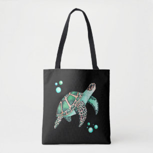Tote Bag Belle aquarelle de la tortue marine