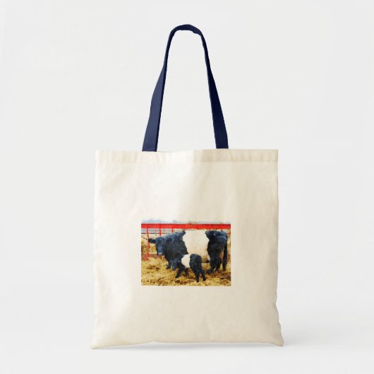 Tote Bag Belle aquarelle de vache et de veau à ceinture (Devant)