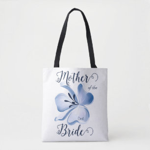 Tote Bag Belle aquarelle Fleur Bleue Mère de Mariée