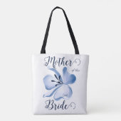 Tote Bag Belle aquarelle Fleur Bleue Mère de Mariée (Dos)
