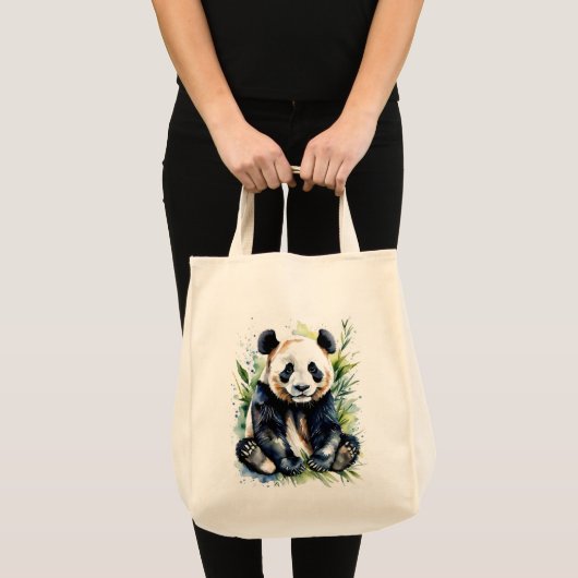 Tote Bag Belle aquarelle Panda Bear (Devant (produit))