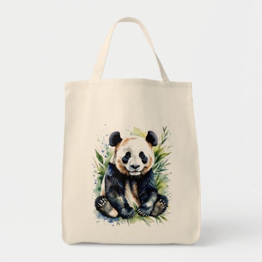 Tote Bag Belle aquarelle Panda Bear (Devant)