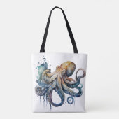 Tote Bag Belle aquarelle pieuvre (Dos)