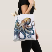 Tote Bag Belle aquarelle pieuvre (De près)