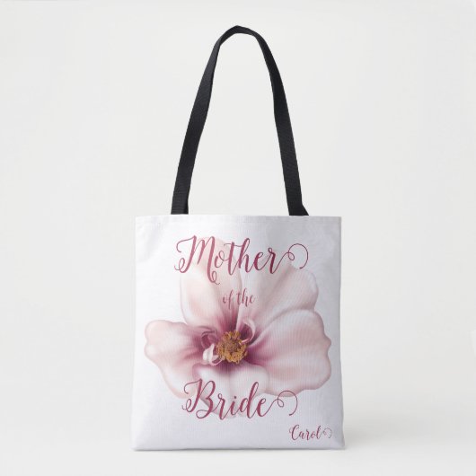 Tote Bag Belle aquarelle rose mère de la mariée (Devant)