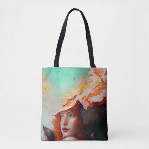 Tote Bag Belle artiste Abstraite Red Haired Ginger Girl