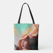Tote Bag Belle artiste Abstraite Red Haired Ginger Girl (Dos)