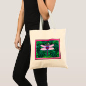 Tote Bag Belle Artwor encadrée "Crackel Framed Dragonfly" (Devant (produit))