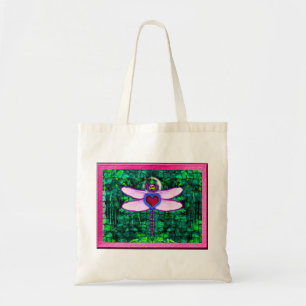 Tote Bag Belle Artwor encadrée "Crackel Framed Dragonfly"