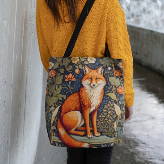 Tote Bag Belle assise Red Fox William Morris Inspiré