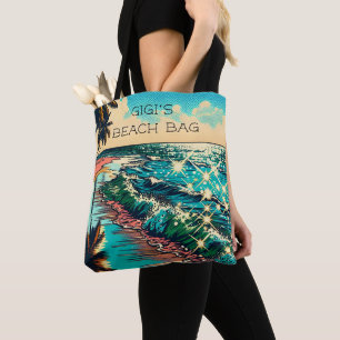 Tote Bag Belle BD Pop Art Style Plage Scène
