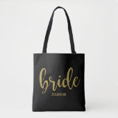 Tote Bag Belle Calligraphie Gold Parties scintillant Mariée (Devant)