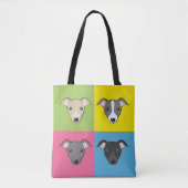 Tote Bag Belle caricature italienne greyhounds pop art colo (Devant)