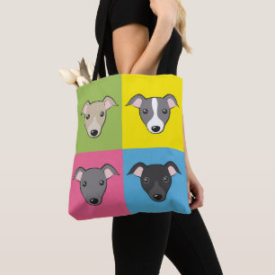Tote Bag Belle caricature italienne greyhounds pop art colo
