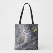 Tote Bag Belle Chouette à longue Terre au coucher du soleil (Devant)