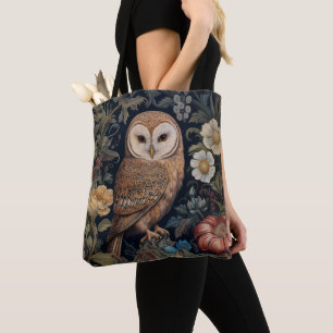 Tote Bag Belle chouette dans le jardin style Art nouveau