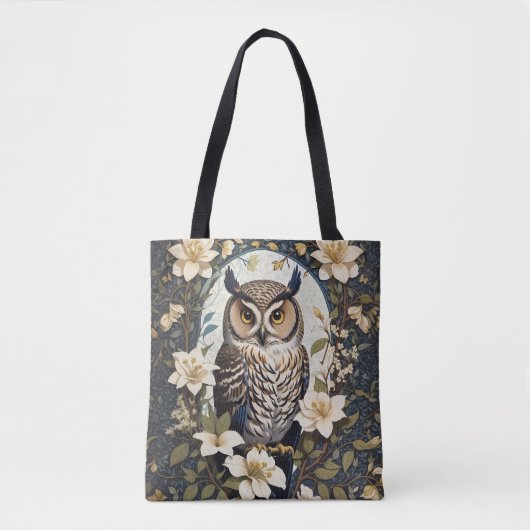 Tote Bag Belle Chouette Et Fleurs De Jasmin (Devant)
