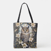 Tote Bag Belle Chouette Et Fleurs De Jasmin (Dos)