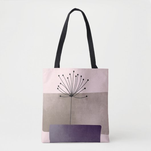 Tote Bag Belle conception géométrique Abstraite violet mauv (Devant)