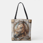 Tote Bag Belle Corde de Cheval Carving Bois (Dos)