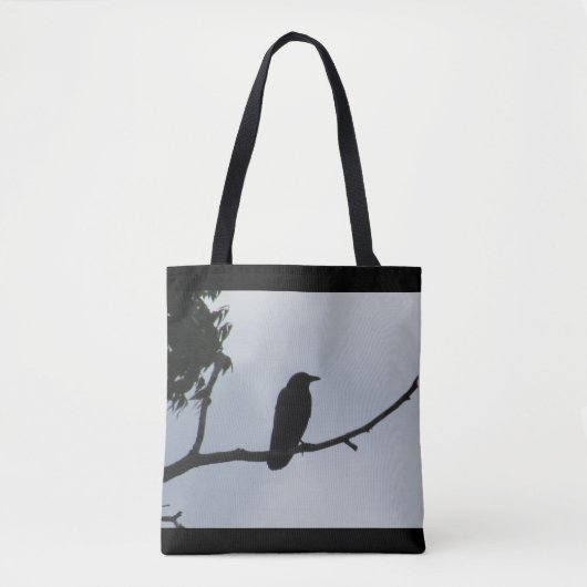 Tote Bag Belle corneille noire sur un membre (Devant)
